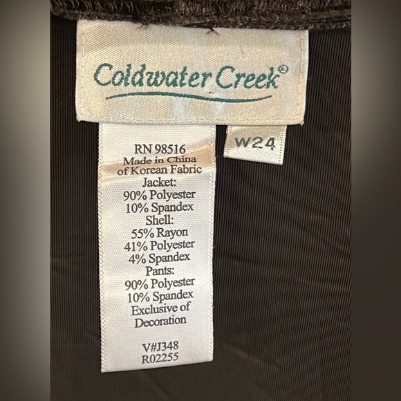 Coldwater Creek Womens Size 24 Brown Beaded Pant Set - Picture 6 of 8